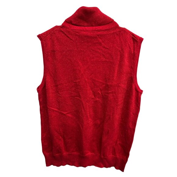 Cable & Gauge Red Sleeveless Turtleneck Sweater Vest Womens - Picture 2 of 9